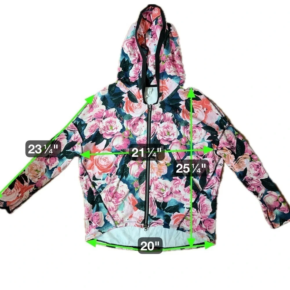 Lululemon Scuba Hoodie II Oversized Floral Rose Print Full Zip Size 6 ⭐️Rare⭐️